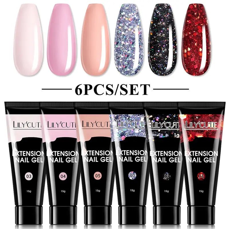 Salon Gel Nails Kit - DIY Nail Extension Set - Fernglow
