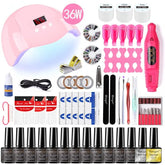 Poly Nail Gel Kit With 54W UV Lamp - Fernglow