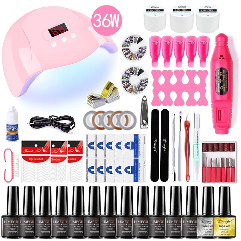 54W UV Lamp Poly Nail Gel Kit for Stunning Salon-Quality Nails - Fernglow