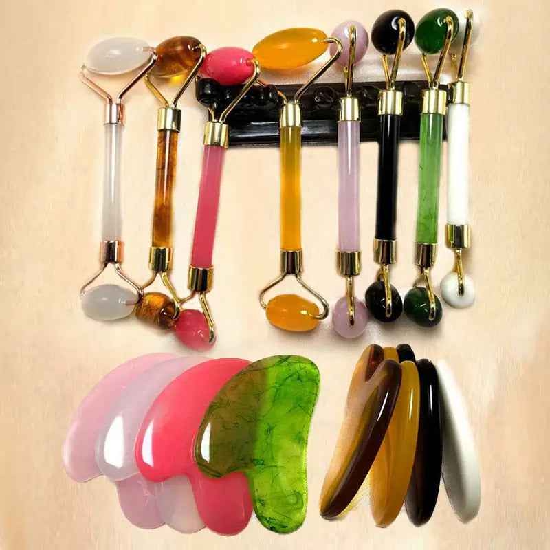 Gua Sha Facial Tool Set for Jawline Definition - Fernglow