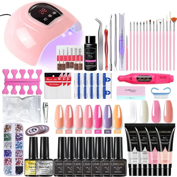 Poly Nail Gel Kit With 54W UV Lamp Fernglow