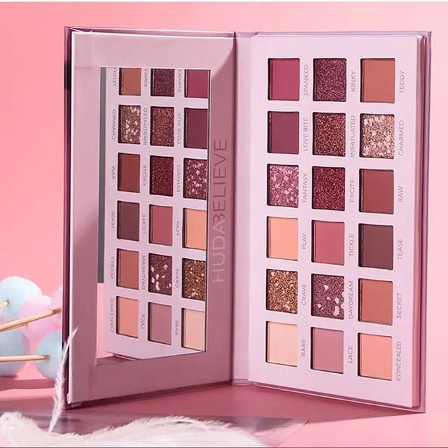 Long-Lasting 18 Shade Waterproof Eyeshadow Palette - Fernglow