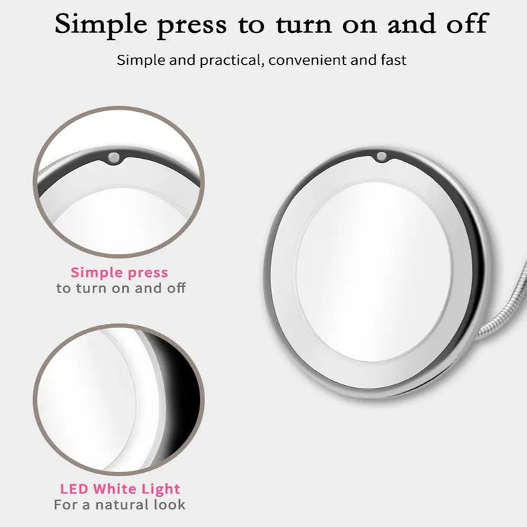 10x Magnifying LED Lighted Makeup Mirror - Fernglow
