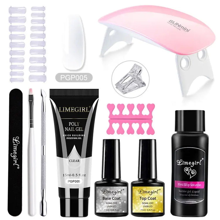 Poly Nail Gel Kit With 54W UV Lamp Fernglow