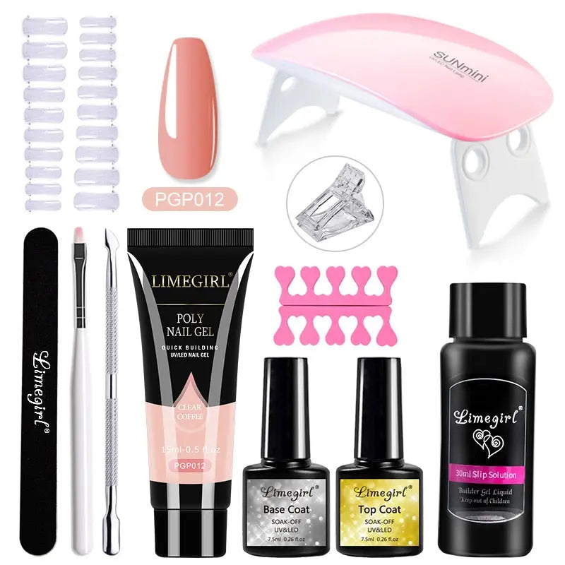 Poly Nail Gel Kit With 54W UV Lamp Fernglow