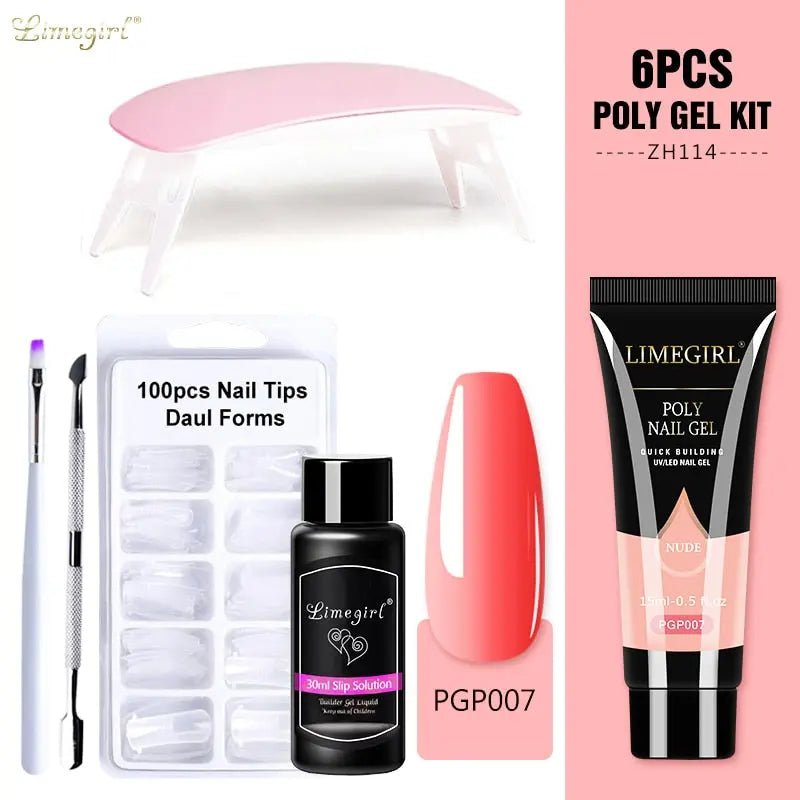 54W UV Lamp Poly Nail Gel Kit for Stunning Salon-Quality Nails - Fernglow
