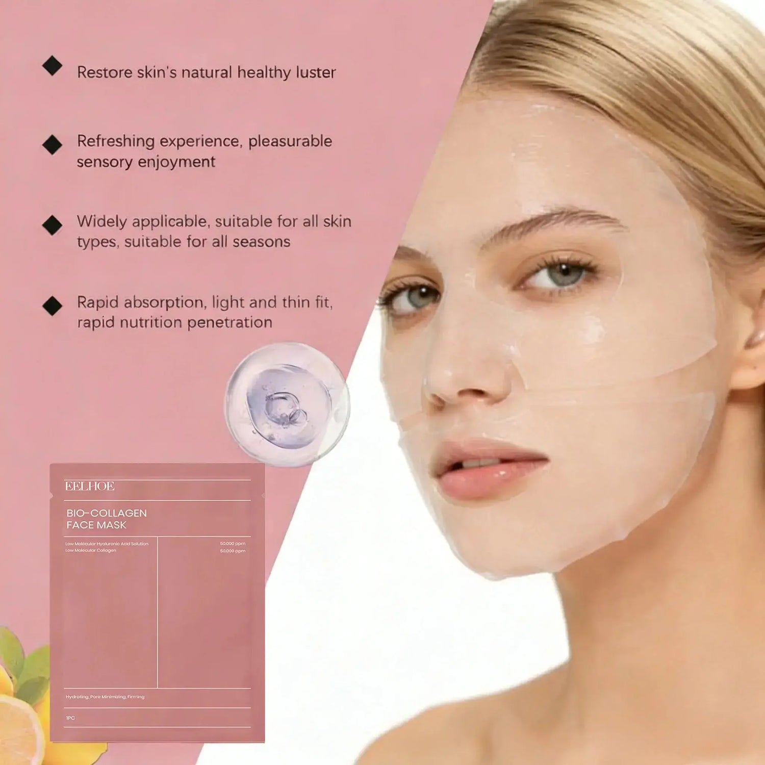 Bio Collagen Deep Hydrating Face Mask - Fernglow