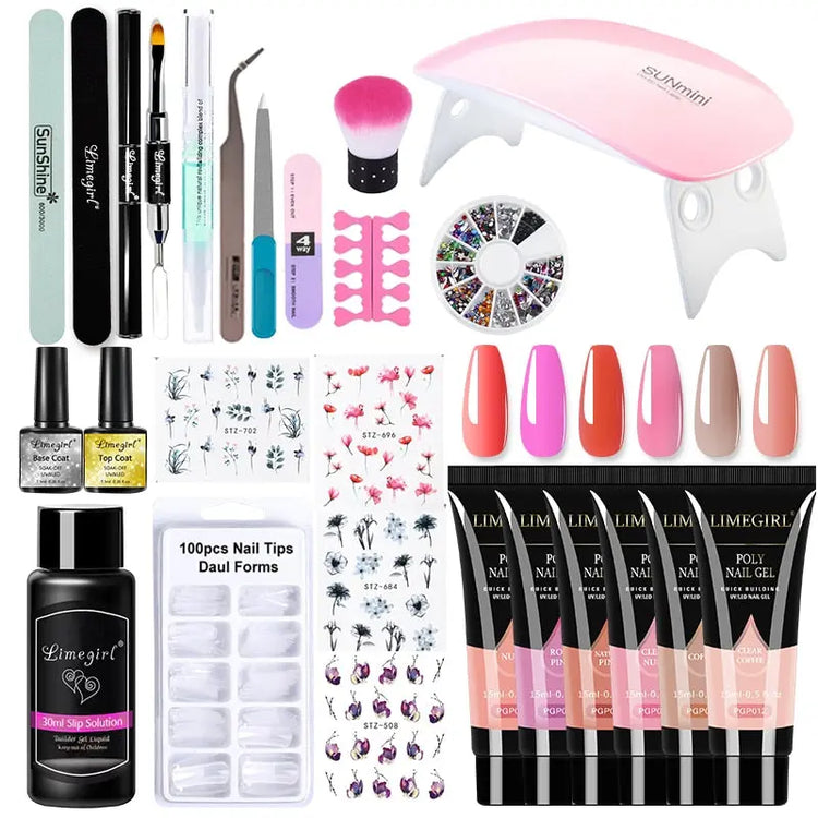 Poly Nail Gel Kit With 54W UV Lamp Fernglow