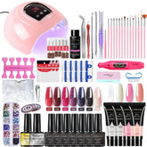 Poly Nail Gel Kit With 54W UV Lamp - Fernglow