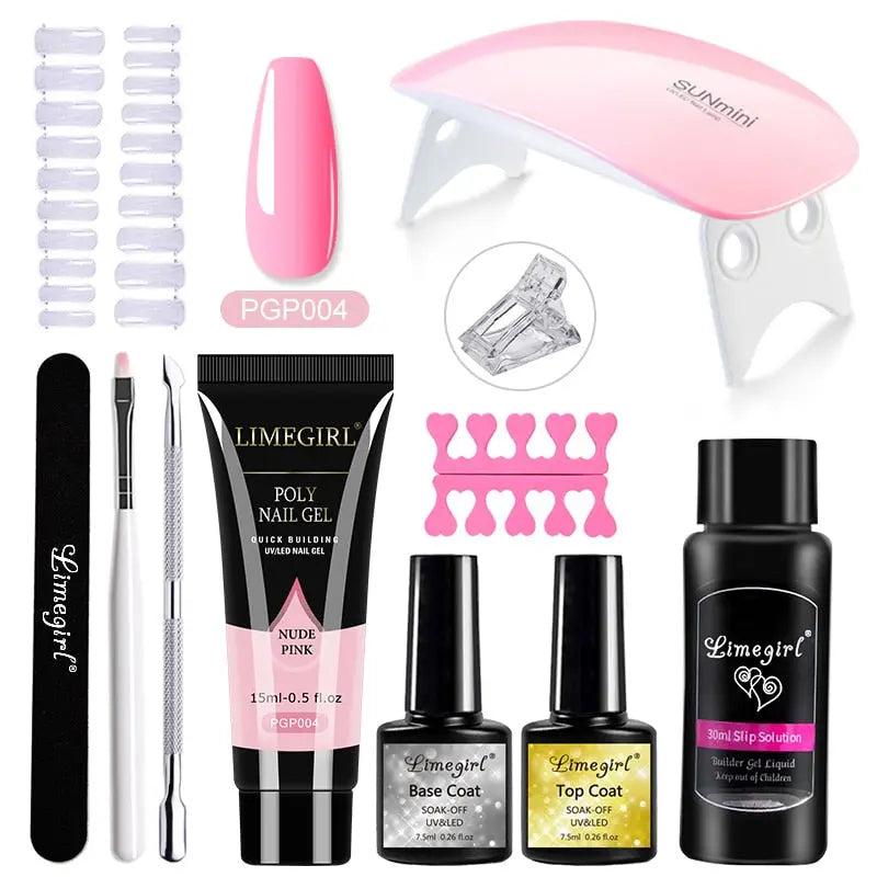 Poly Nail Gel Kit With 54W UV Lamp Fernglow