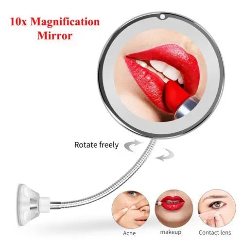 10x Magnifying LED Lighted Makeup Mirror - Fernglow