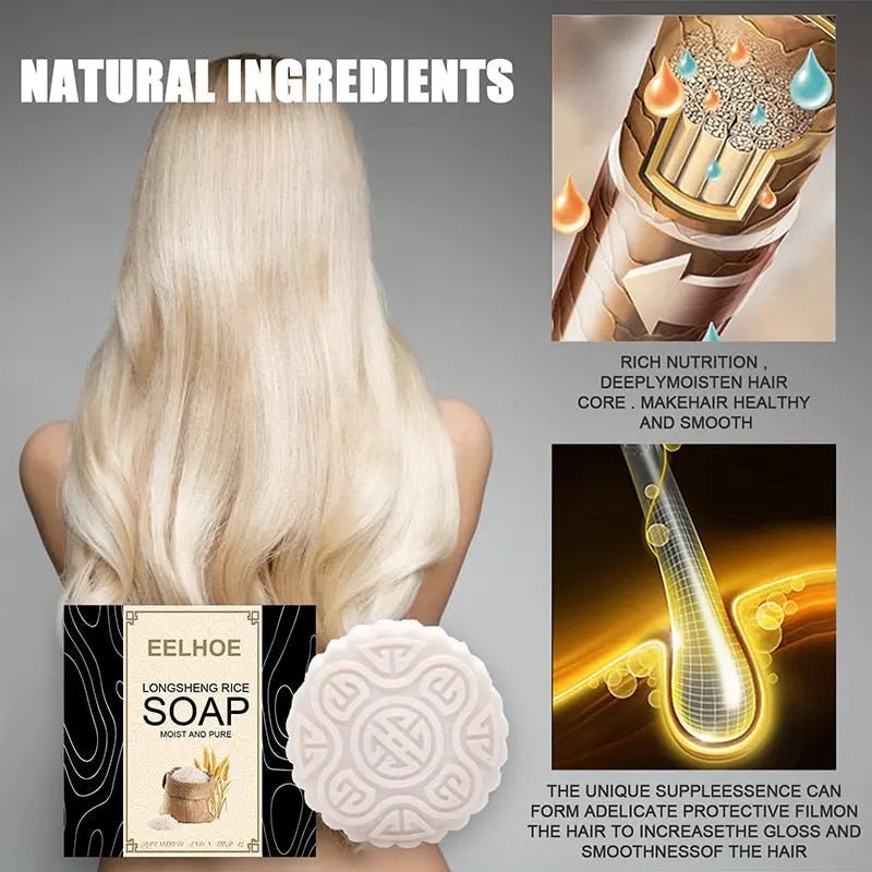 Fernglow Rice Shampoo Bar: Embrace Traditional Beauty Rituals with Sulfate-Free Formula - Fernglow