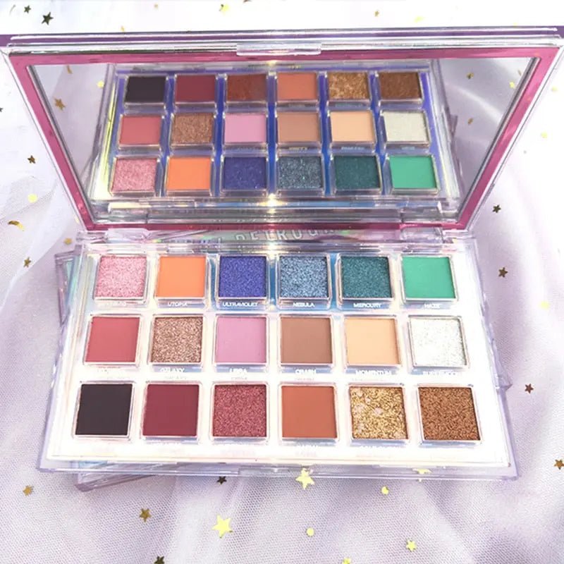 Long-Lasting 18 Shade Waterproof Eyeshadow Palette - Fernglow