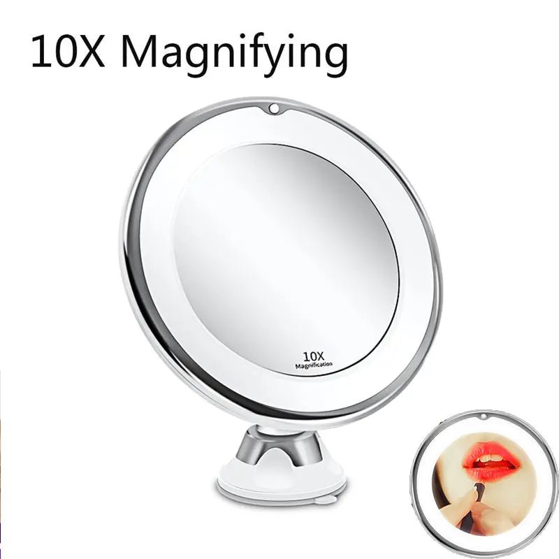 10x Magnifying LED Lighted Makeup Mirror - Fernglow