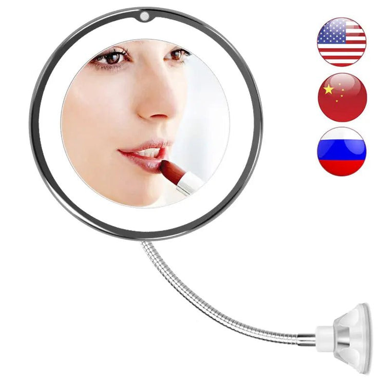10x Magnifying LED Lighted Makeup Mirror - Fernglow