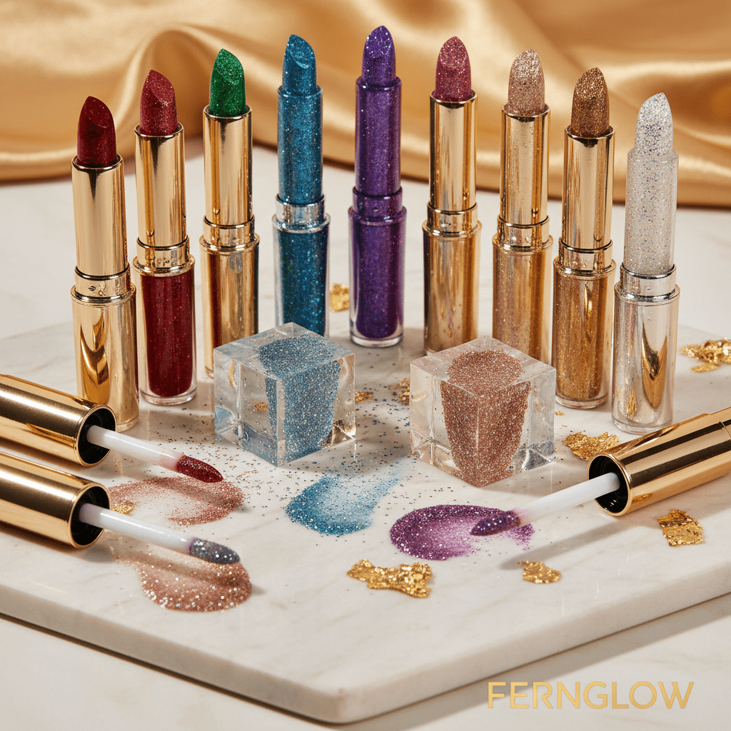 Glitter Lipstick Set 9 Shades Waterproof - Fernglow