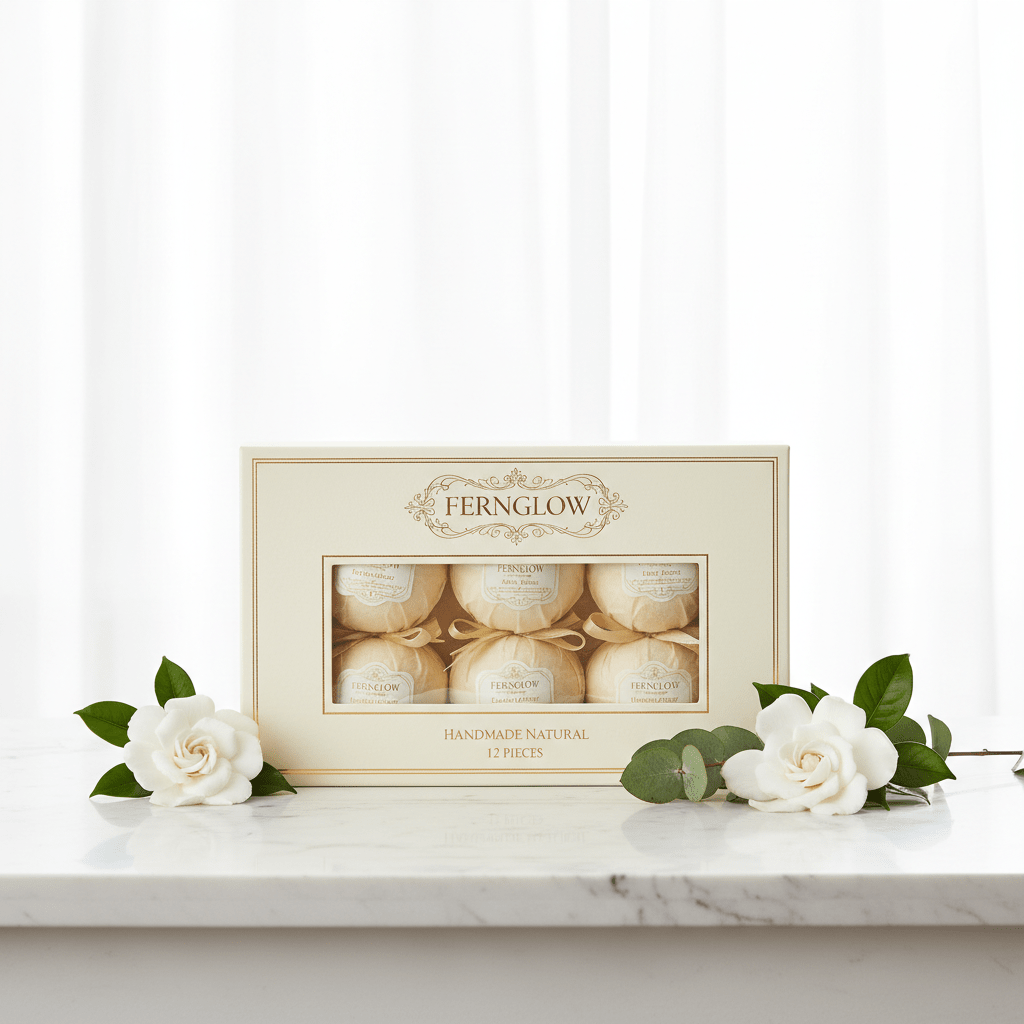 Bath Bomb Set Handmade Natural 12 Pieces - Fernglow